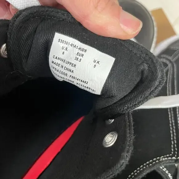 Levis Unisex Youth Size 6 Black Lace Up Sneakers Casual Skate School - Picture 6 of 7